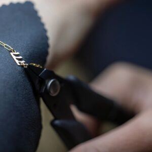 hand-crafted gold initial necklace jewelry