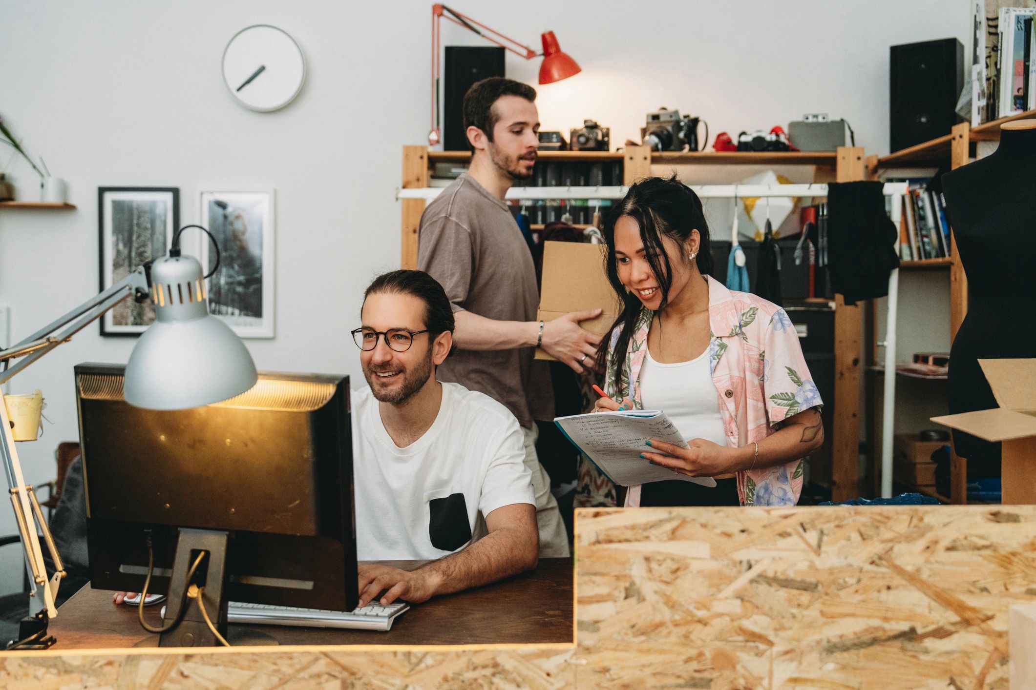 creative young team fashion workspace